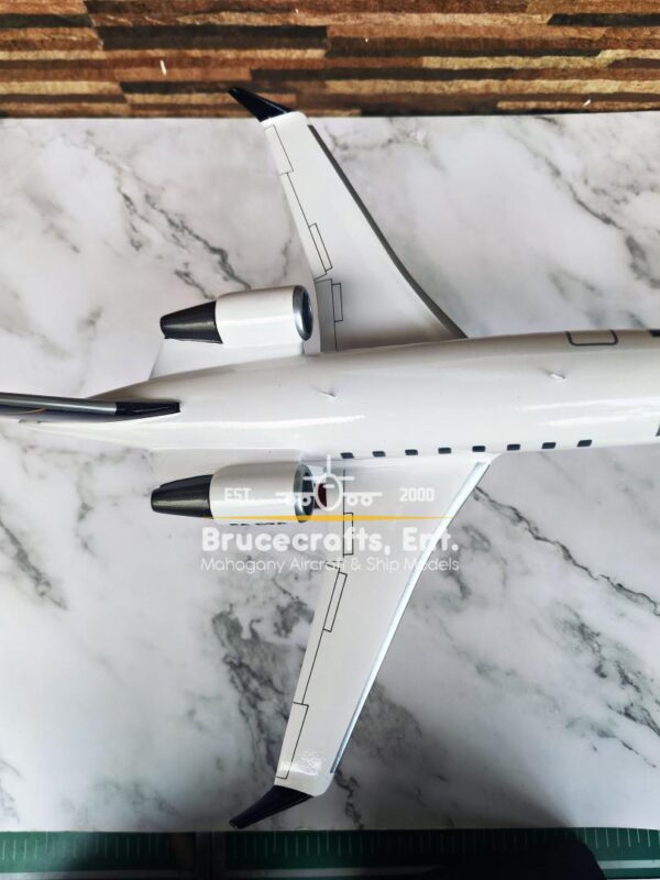 Model of Bombardier Challenger 605 with detailed craftsmanship.